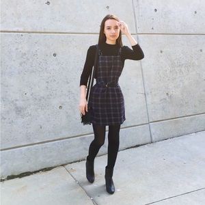 Adorable Plaid Pinafore Dress